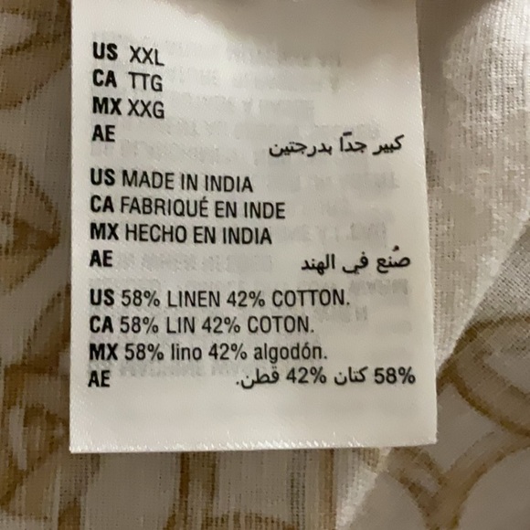 Charter Club Luxury Linen Shirt with Gold Pattern size XXL - Picture 6 of 10